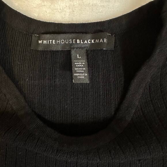White House Black Market Open Shoulder Black Sweater, Size L - Picture 5 of 7